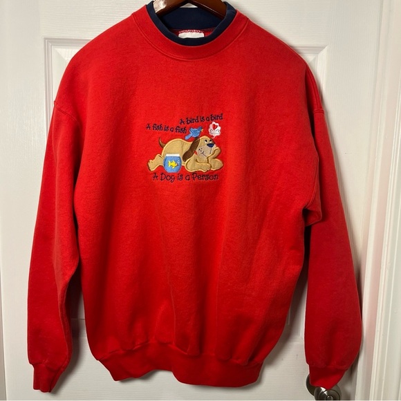 M&C Vintage Sweatshirt Size large A dog is a person “ - Picture 1 of 8